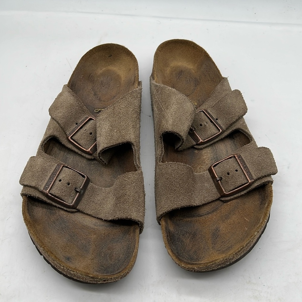Birkenstock Tan Suede Arizona Style Slip-On Sandals women size 9